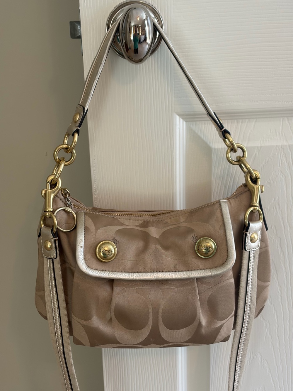 Coach Poppy Signature Sateen Groovy Bag (Style #13833)